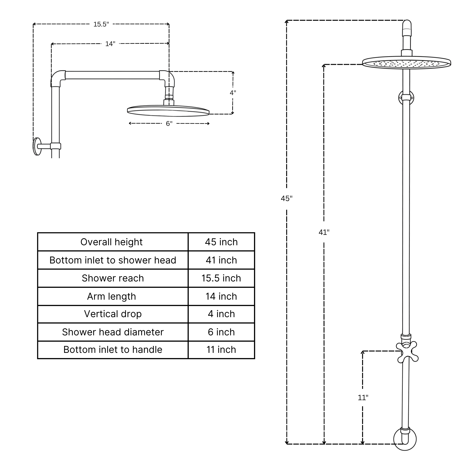 Unlacquered Brass and Copper Outdoor Shower System with Flat Rain Shower Head