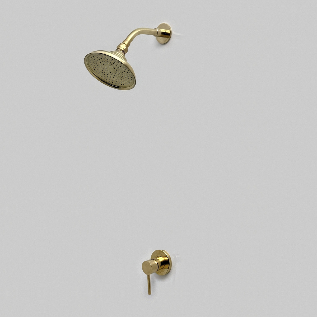 Unlacquered Brass Concealed Shower System with Swivel Head 8