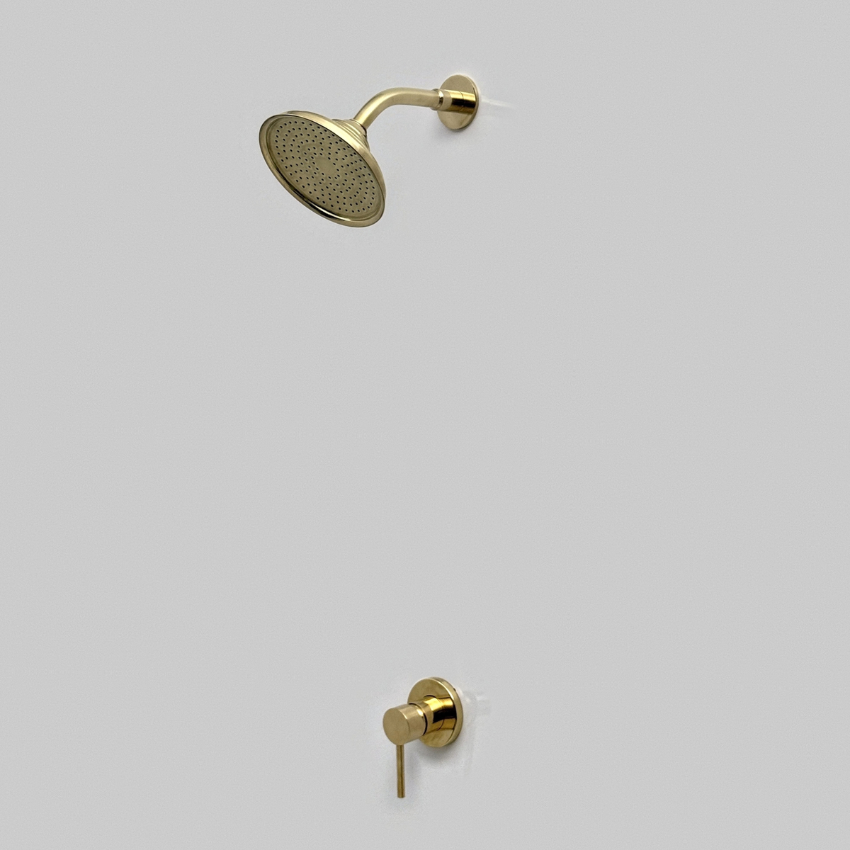 Unlacquered Brass Concealed Shower System with Swivel Head 8
