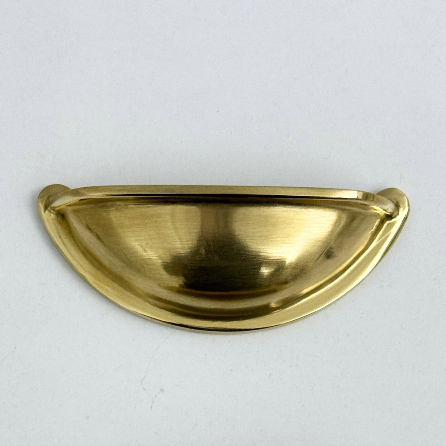 Unlacquered Brass Cup Pull Handles, Solid Brass Bin Pull