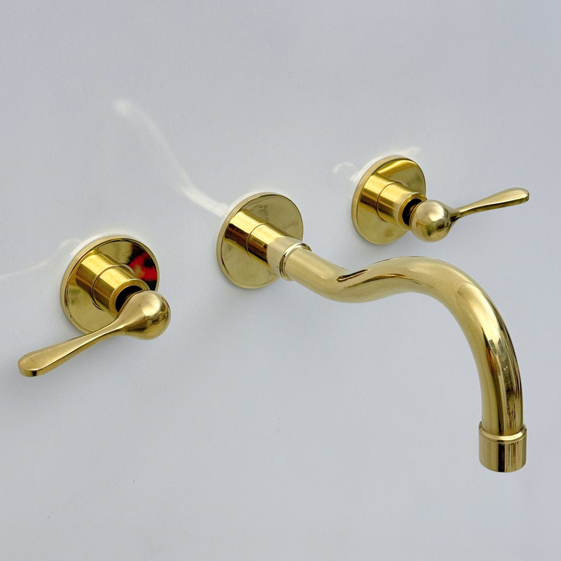 Unlacquered Brass Wall-Mount Faucet