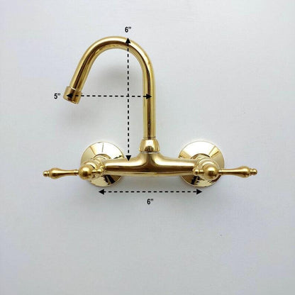 Unlacquered Brass Wall Mount Gooseneck Faucet Ref: WFL001