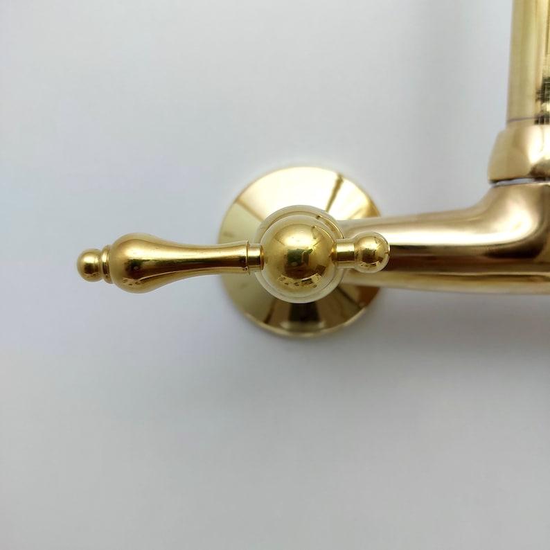 Unlacquered Brass Wall Mount Gooseneck Faucet Ref: WFL001