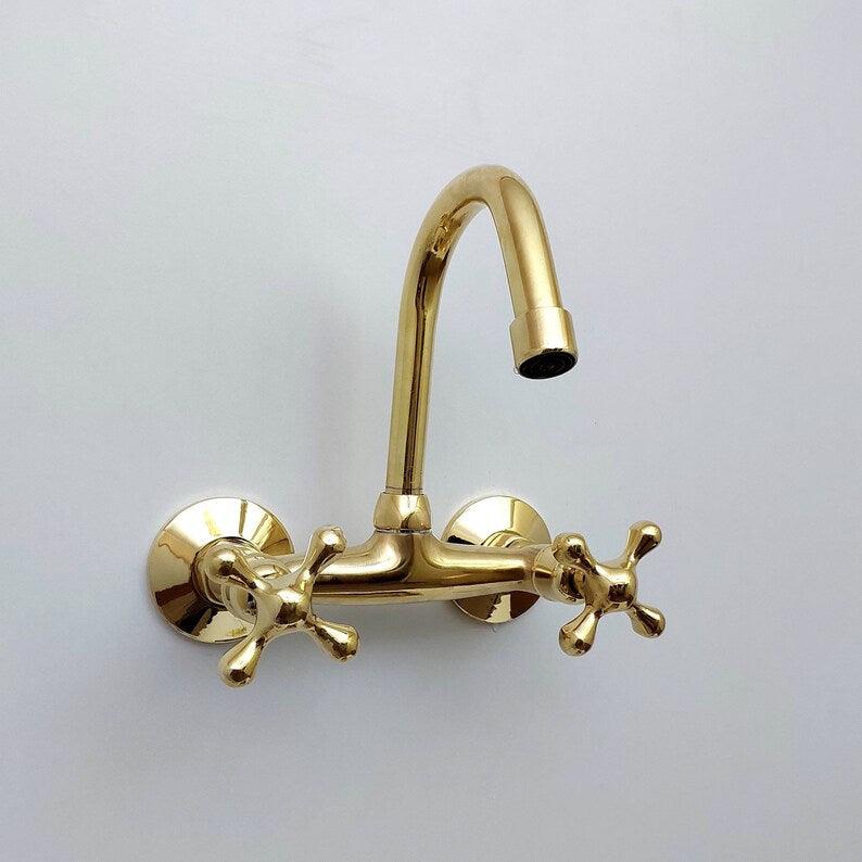 Grifo de pared de latón sin lacar - ref: APCL-6