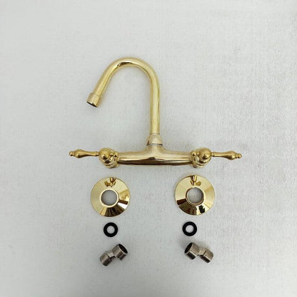 Unlacquered Brass Wall Mount Gooseneck Faucet Ref: WFL001