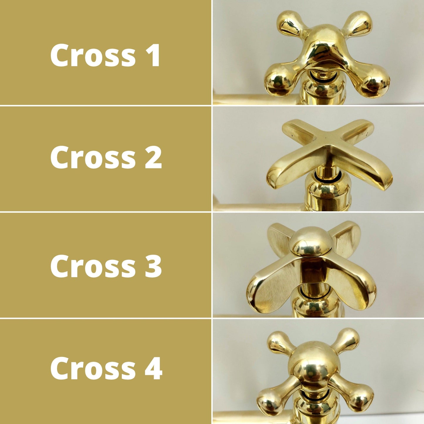 Unlacquered Brass 3 Holes Faucet, Vintage Deck Mounted Faucet with Sprayer & Cold Water Tap - Ref: THF01