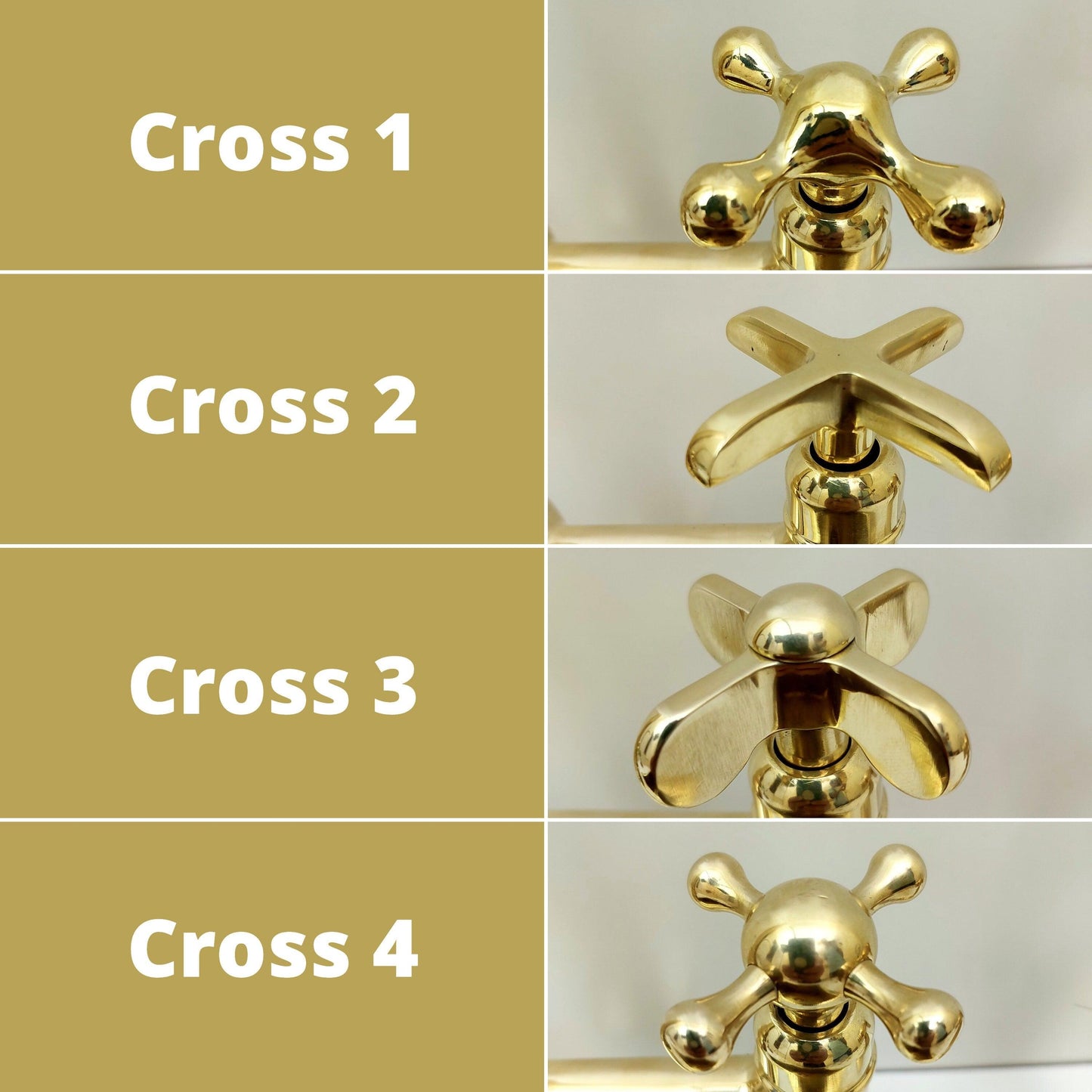 Unlacquered Brass Double Joint Pot Filler, Wall Mount Antique Pot Filler with Cross Handle- Ref:PF-002-C