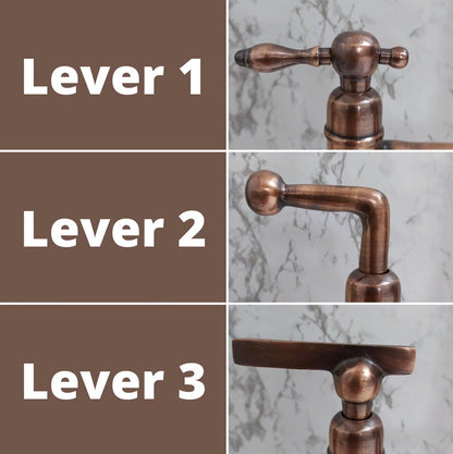 8" Copper Wall-Mount Gooseneck Faucet with Lever Handles - Ref: WFCP003