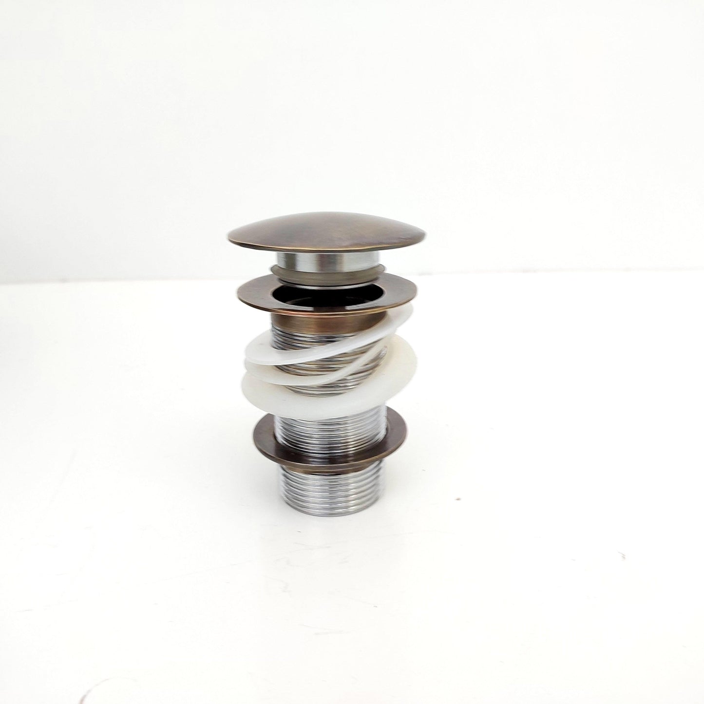 17" Antique Brass Bathroom Sink, Resin Vanity Vessel Sink, Black and White Bowl Sink - Ref: SN025
