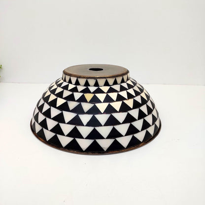 17" Antique Brass Bathroom Sink, Resin Vanity Vessel Sink, Black and White Bowl Sink - Ref: SN025