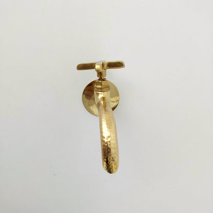 Unlacquered Solid Brass Wall Mounted Faucet with Cross Handle - Ref: AWF001