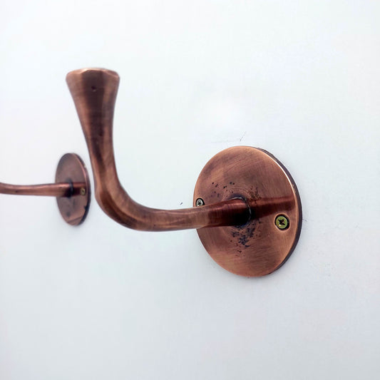 Solid Handmade Copper Wall Hooks, Antique Copper Coat Hooks - Ref: BA013C