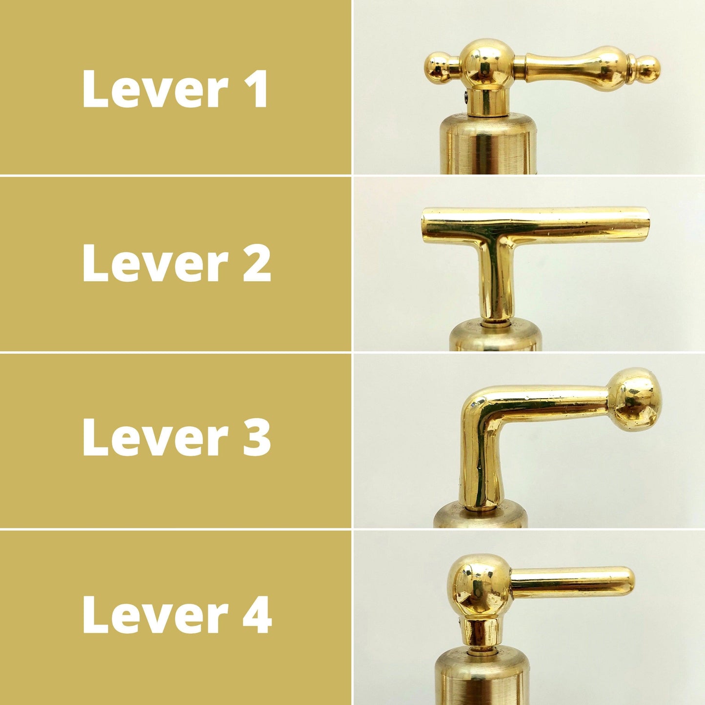 Unlacquered Brass Wall Mount Handheld Shower System with Lever Handles - Ref: SS024-L