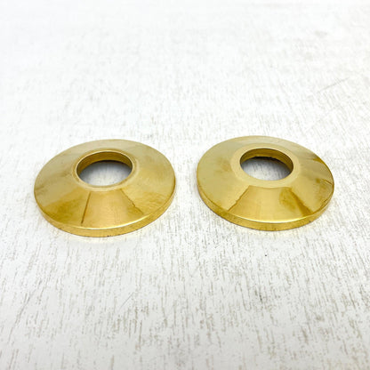 Brass Face Plates for Wall Mounted Faucets, 1/2 Inch Unlacquered Brass Flange - Ref: BA018