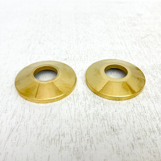 Brass Face Plates for Wall Mounted Faucets, 1/2 Inch Unlacquered Brass Flange - Ref: BA018