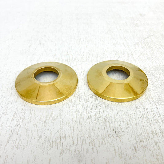 Brass Face Plates for Wall Mounted Faucets, 1/2 Inch Unlacquered Brass Flange - Ref: BA018