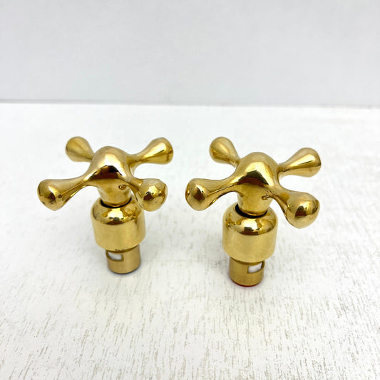 Brass Cross Handle with Cartridge, Unlacquered Brass Cross Handles - Ref: BA016