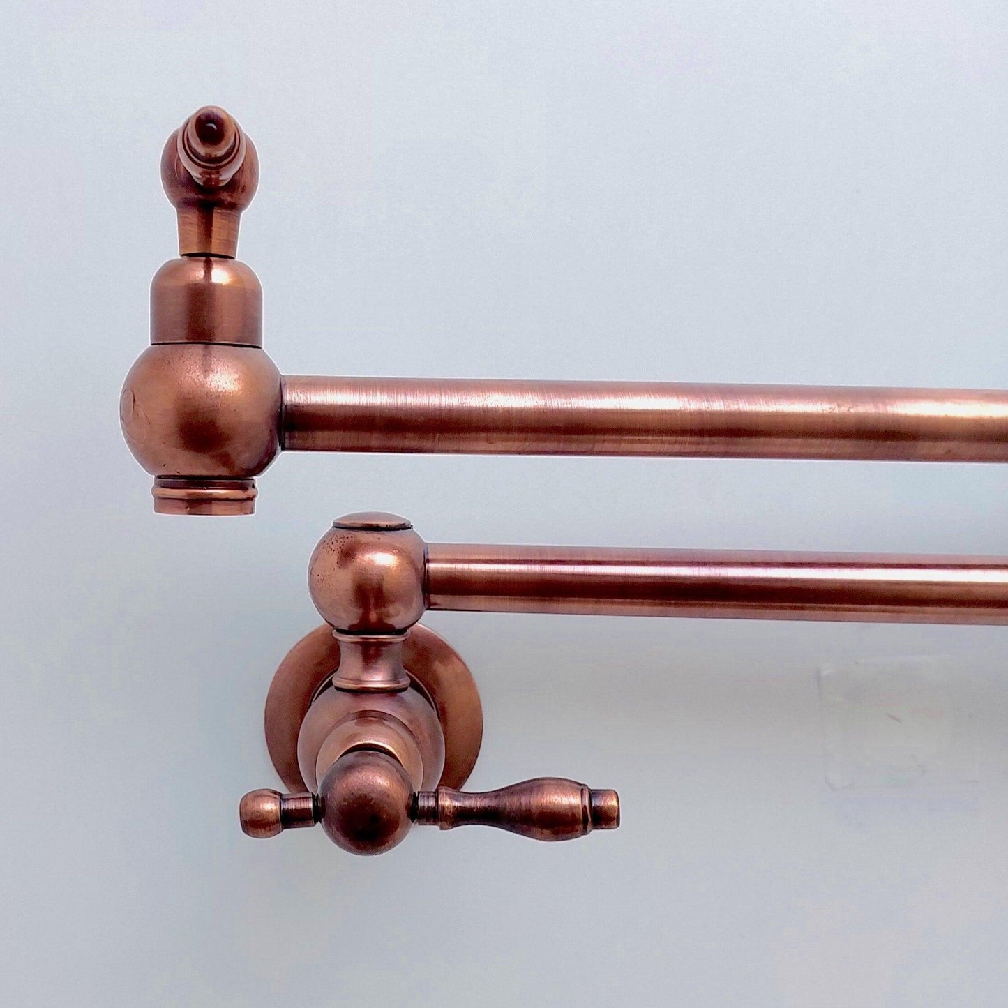 Copper Pot Filler with Lever Handle, Antique Kitchen Wall Mount Pot Filler - Ref: PF-001-LC