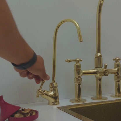 Unlacquered Brass Cold Water Faucet with Lever Handle, Drinking Water Faucet - Ref: FA035-LB