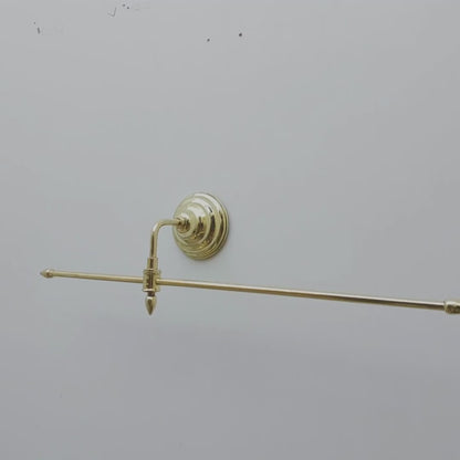 Unlacquered Brass Bathroom Towel Rack, Wall Mount Adjustable Toilet Paper Holder - Ref: BA033