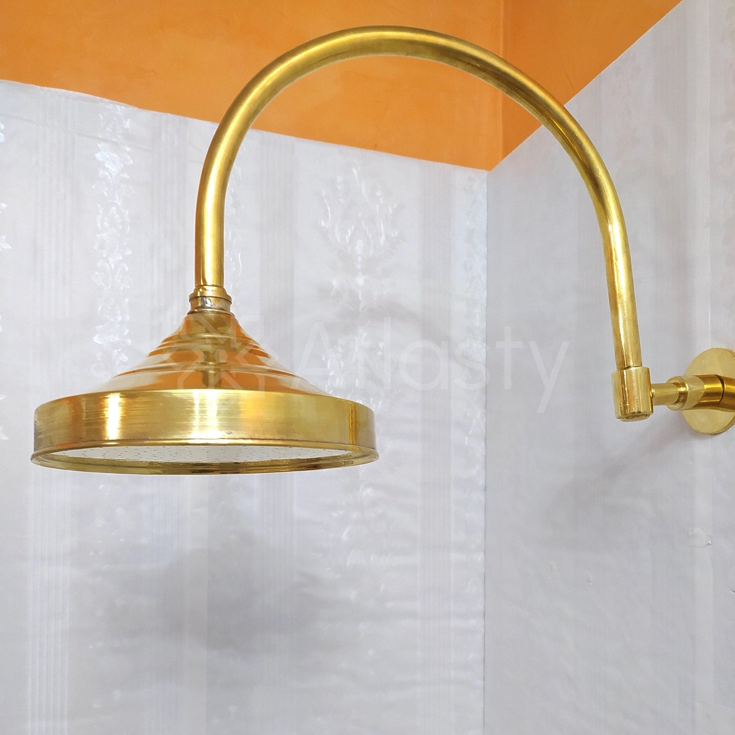 Antique Brass Shower System with Shower Head, Handheld Shower, and 3 Handles - Ref: ATLASS18