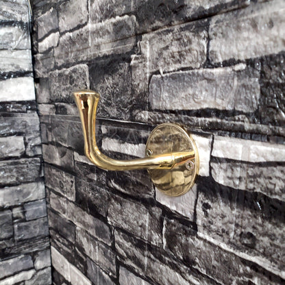 Solid Brass Hooks, Unlacquered Brass, Handmade Brass Hooks