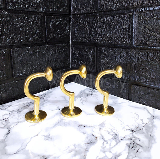 Solid Brass Hooks, Unlacquered Brass, Handmade Brass Hooks