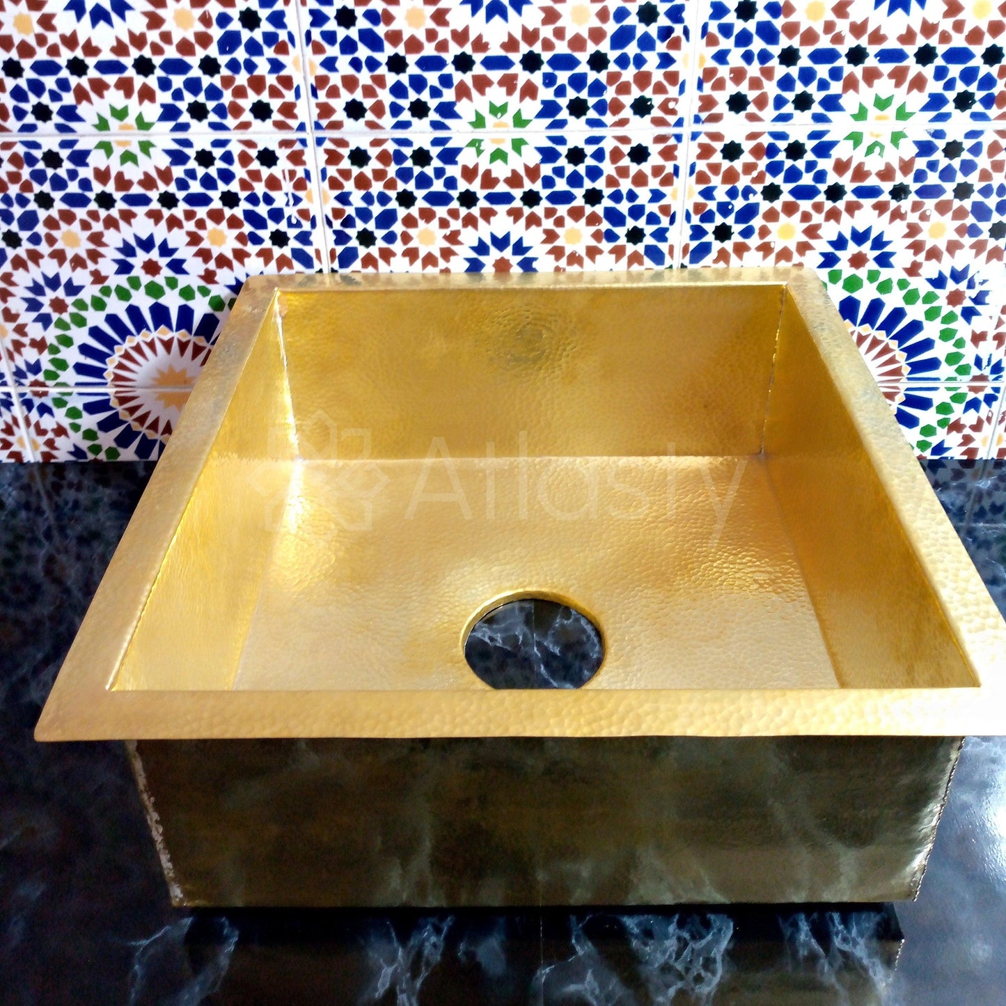 Solid Brass Kitchen Sink | Unlacquered Hammered Brass Sink | Outdoor Island Sink | Farmhouse Sink | Shiny Brass Sink | Kitchen Bar Sink