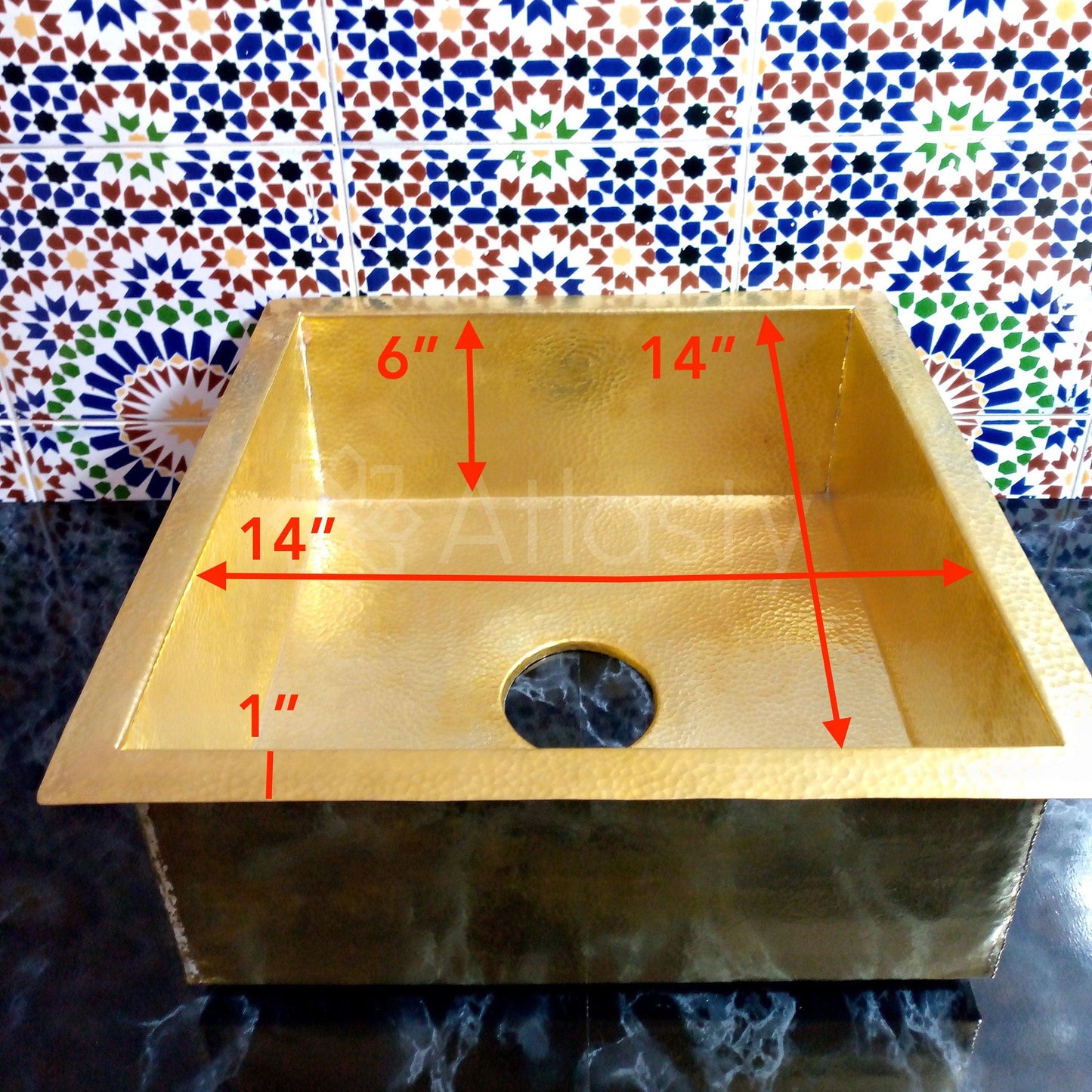 Solid Brass Kitchen Sink | Unlacquered Hammered Brass Sink | Outdoor Island Sink | Farmhouse Sink | Shiny Brass Sink | Kitchen Bar Sink