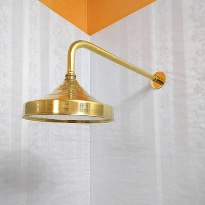 Système de douche en laiton antique avec pomme de douche ronde et 2 poignées - Réf : ATLASS24