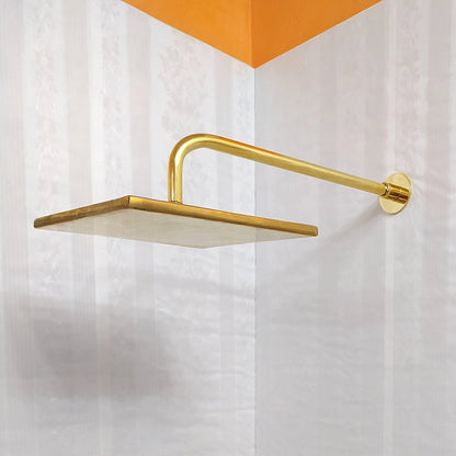 Antique Brass Shower System with Square Shower Head, and 2 Handles - Ref: ATLASS27