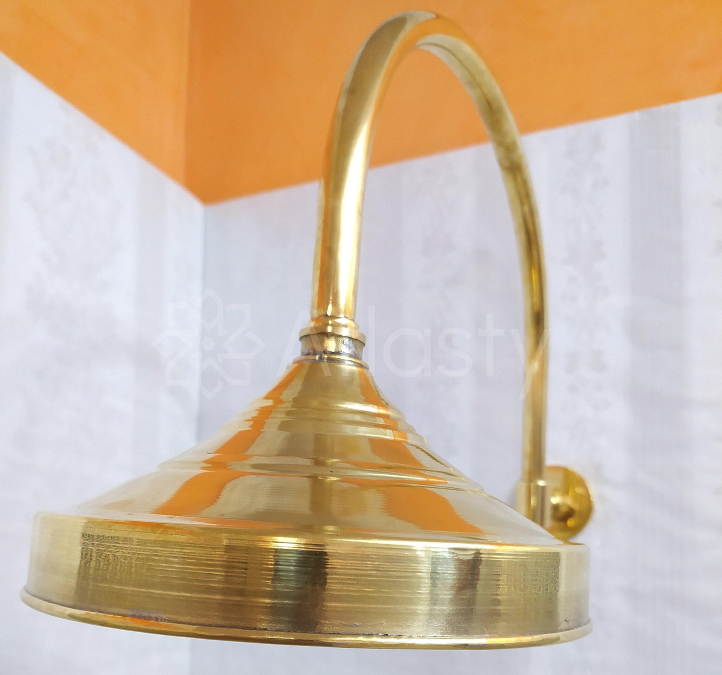 Antique Brass Shower System with Round Shower Head, and 2 Handles - Ref: ATLASS30
