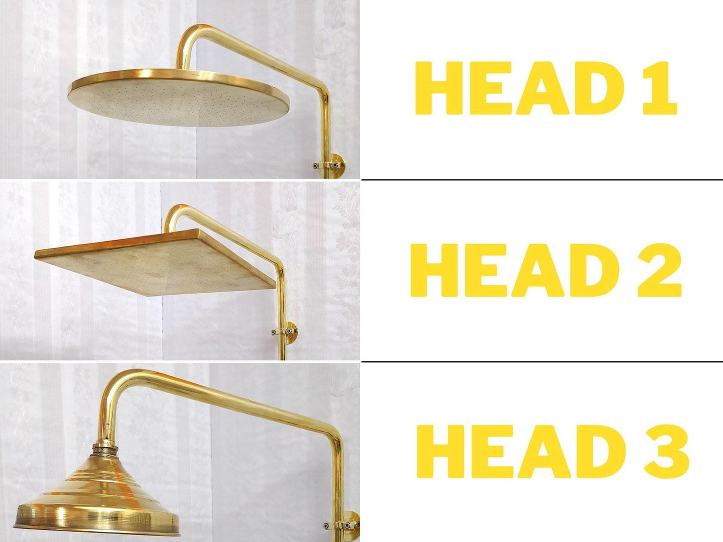 Antique Brass Shower System with Shower Head, Handheld Shower, and 3 Handles - Ref: ATLASS18