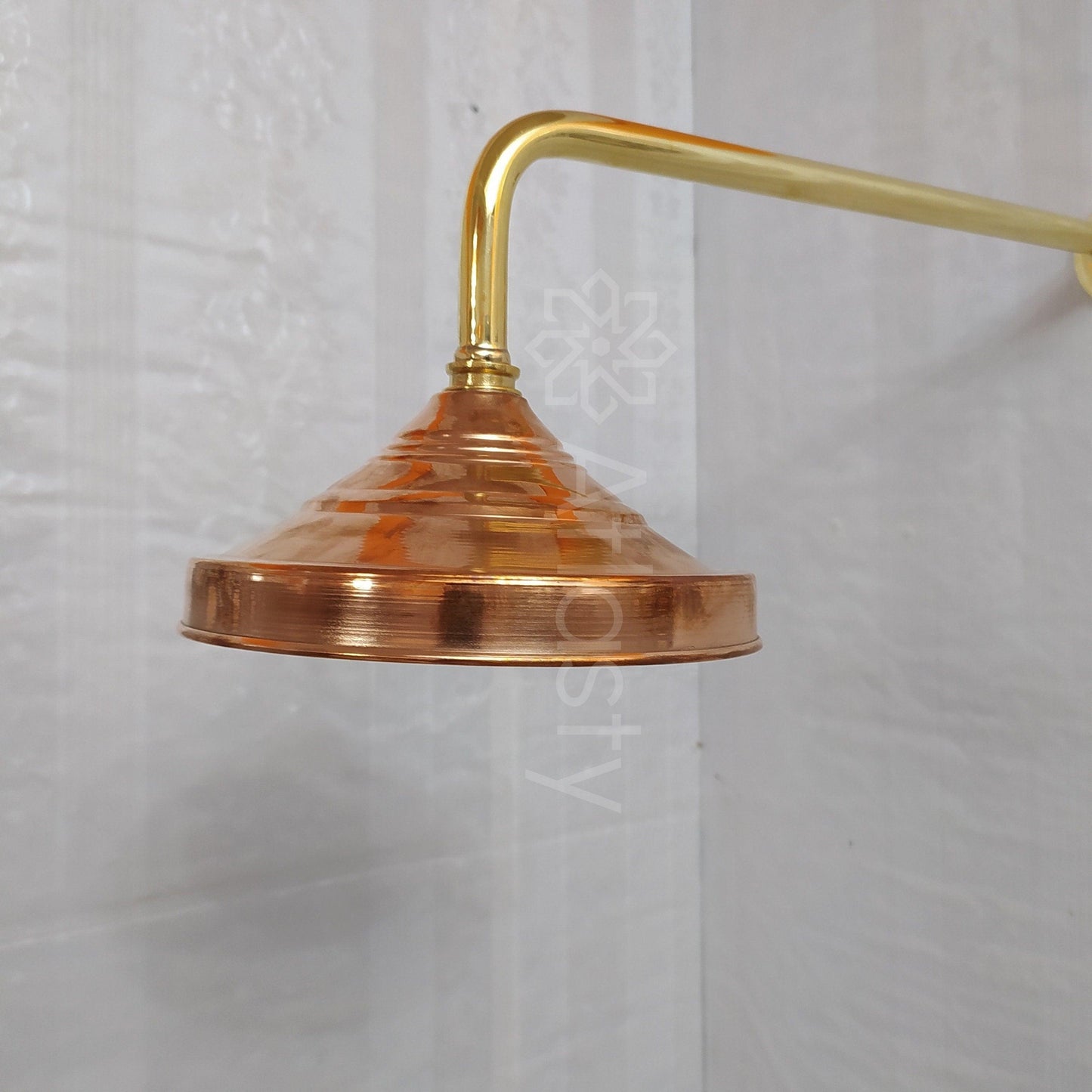 Brass Round Shower Head with Brass Straight Arm, Outdoor and Indoor showerhead