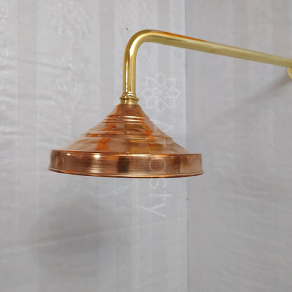 Brass Round Shower Head with Brass Straight Arm, Outdoor and Indoor showerhead
