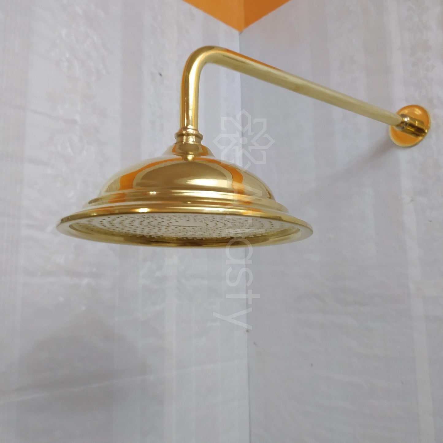 Brass Round Shower Head with Brass Straight Arm, Outdoor and Indoor showerhead