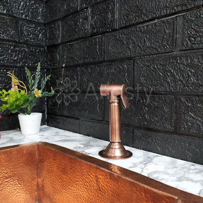 Solid Copper Kitchen Hand Sprayer, Copper kitchen Side Sprayer for Cold Water
