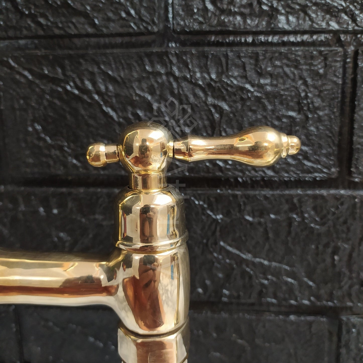Unlacquered Brass Bridge Kitchen Faucet with Sprayer,  and Lever Handles - Ref: APL-98