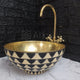 Brass Bathroom Sink | Brass Resin Vanity Vessel Sink | Black and White Bowl Sink | Bathroom Vanities | Antique | Bathroom Decoration