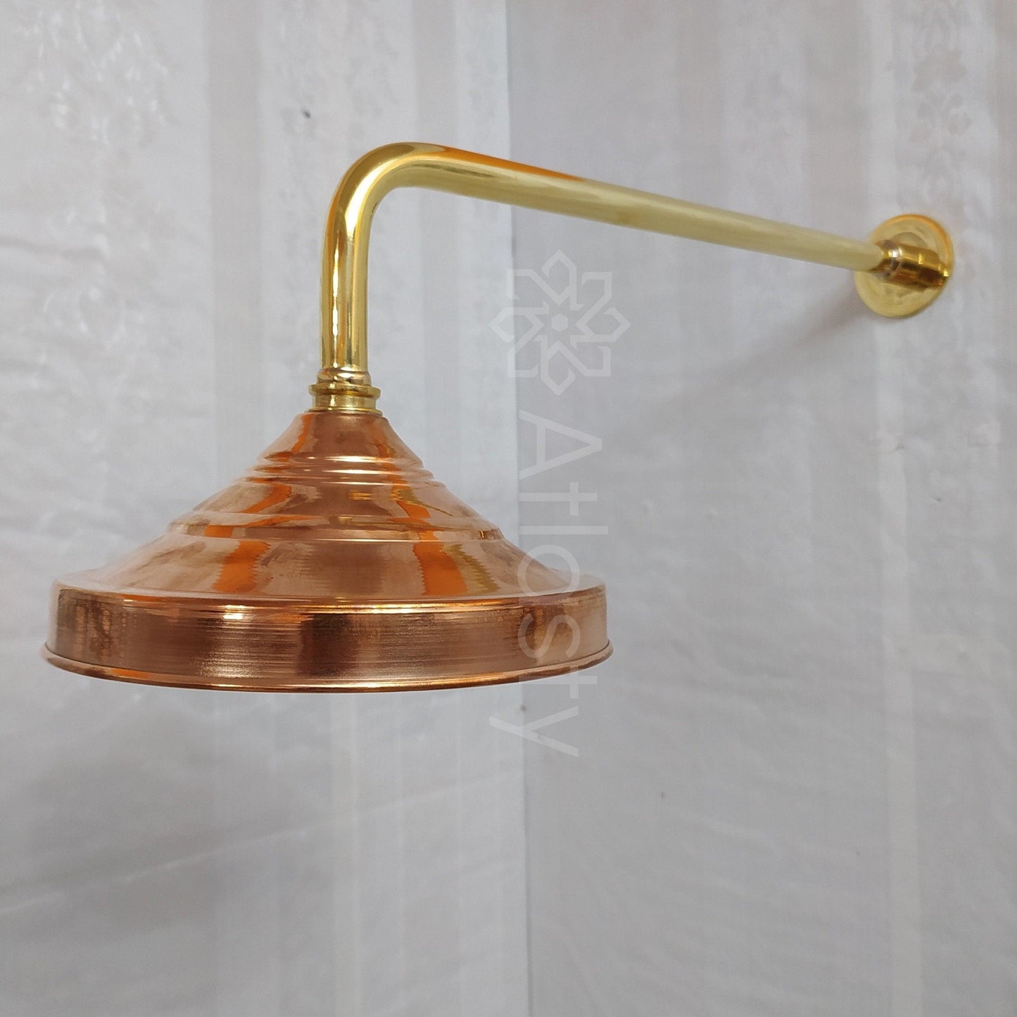Brass Round Shower Head with Brass Straight Arm, Outdoor and Indoor showerhead