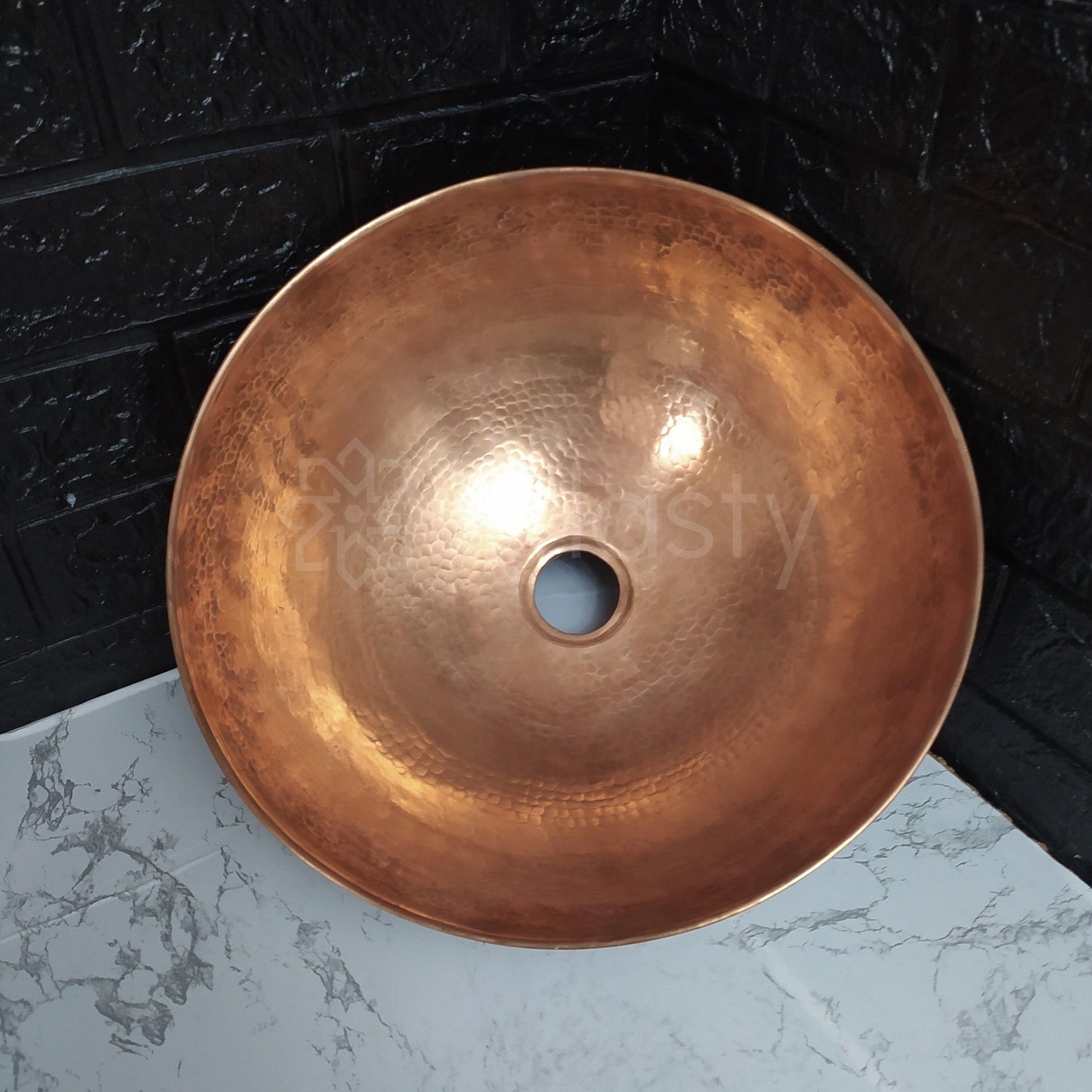 Copper Bathroom Sink | Copper Resin Vanity Vessel Sink | Black and White Bowl Sink | Bathroom Vanities | Antique | Bathroom Decoration