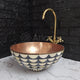 Copper Bathroom Sink | Copper Resin Vanity Vessel Sink | Black and White Bowl Sink | Bathroom Vanities | Antique | Bathroom Decoration