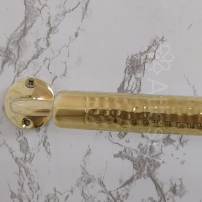 Hammered Solid Brass Wall Mounted Towel Holder For Bathroom
