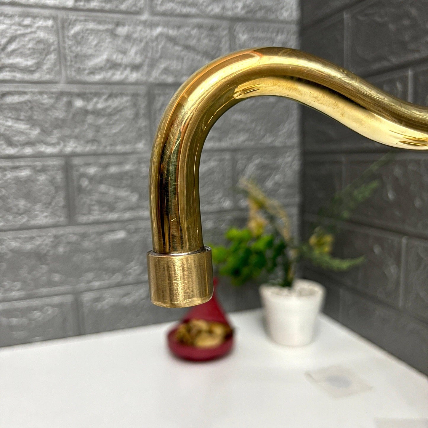 Unlacquered Brass 2 Hole Deck Mount, Antique Brass Faucet with Single Handle
