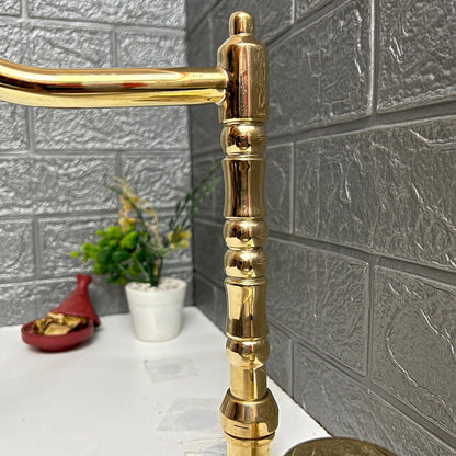 Unlacquered Brass 2 Hole Deck Mount, Antique Brass Faucet with Single Handle