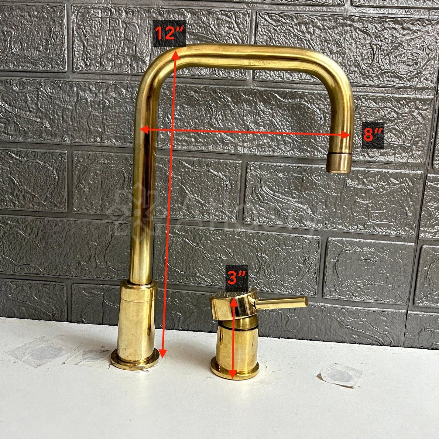 Unlacquered Brass 2 Hole Deck Mount, Antique Brass Faucet with Single Handle, Widespread brass Faucet