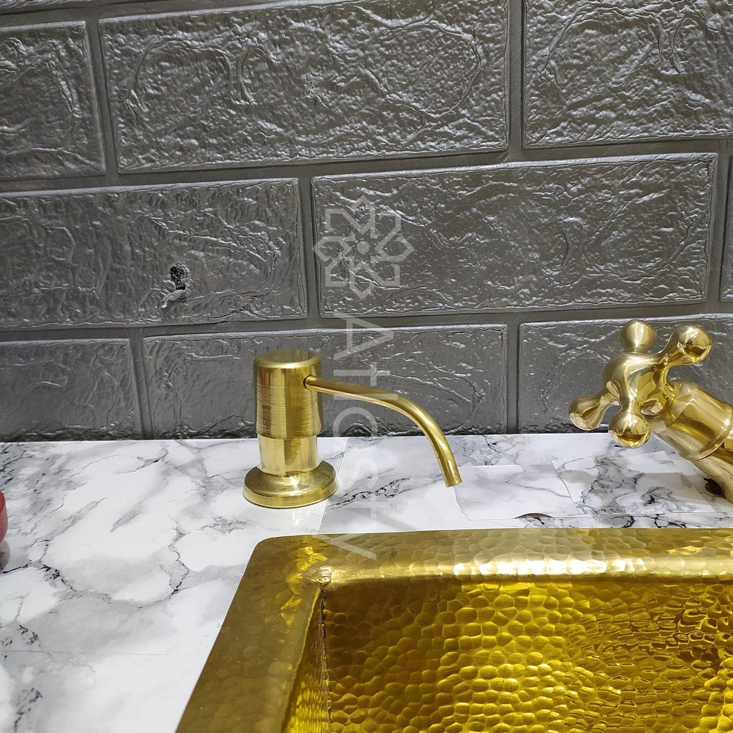 Unlacquered Brass Soap Dispenser