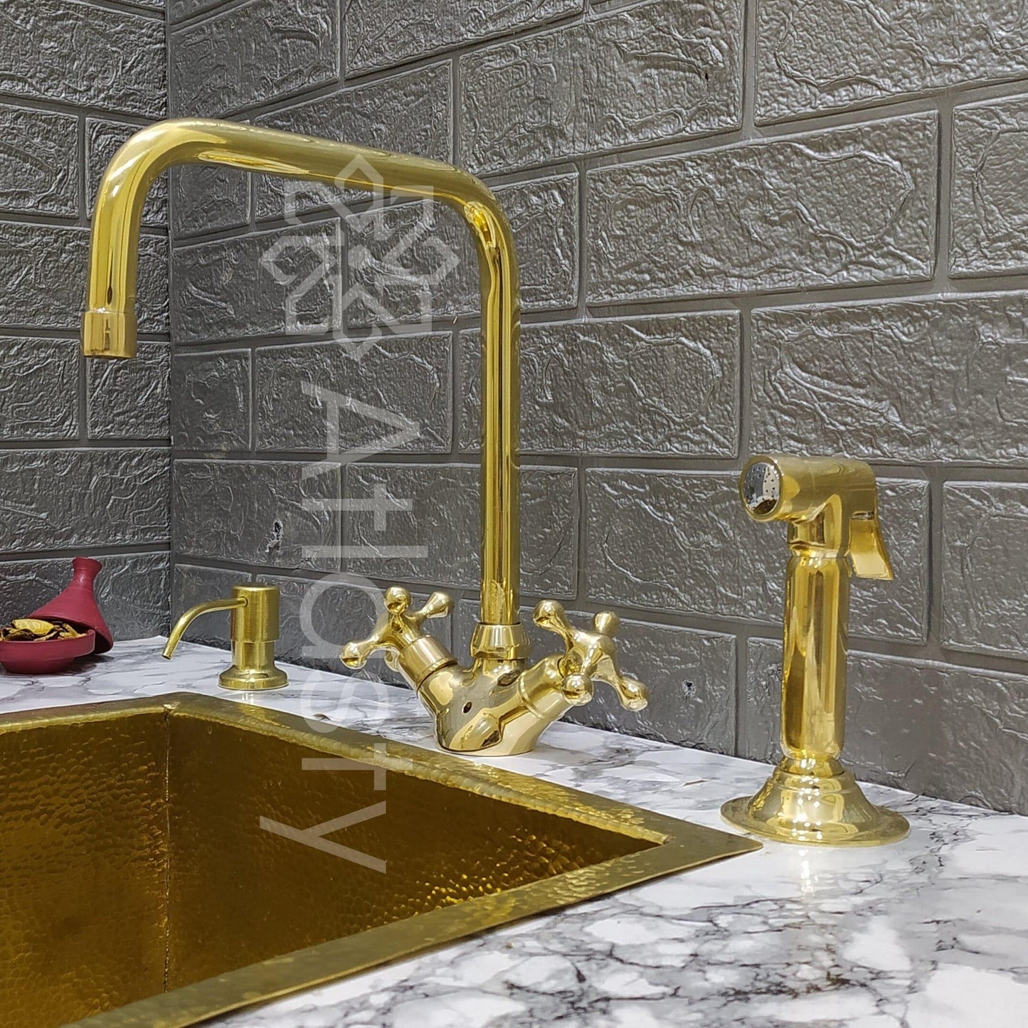 Unlacquered Brass Soap Dispenser